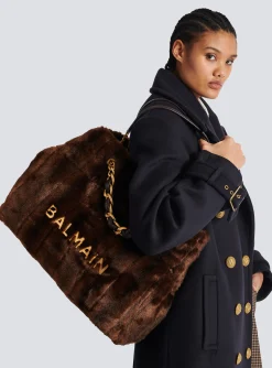 New 1945 Soft Faux Fur Tote Bag Women Tote Bags|Shoulder Bags