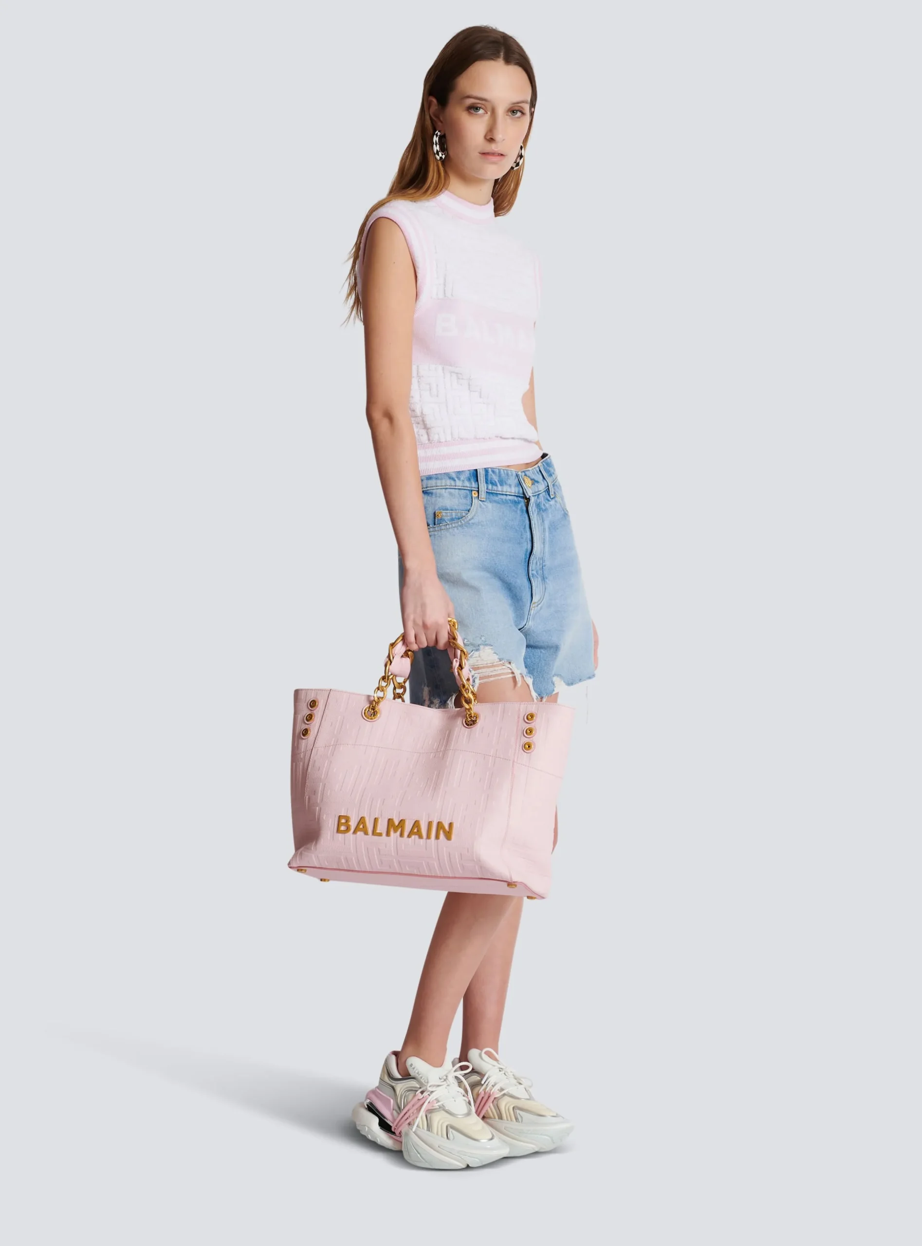 Sale 1945 Soft Tote Bag In Embossed Grained Calfskin With A PB Labyrinth Monogram Women Tote Bags|Shoulder Bags