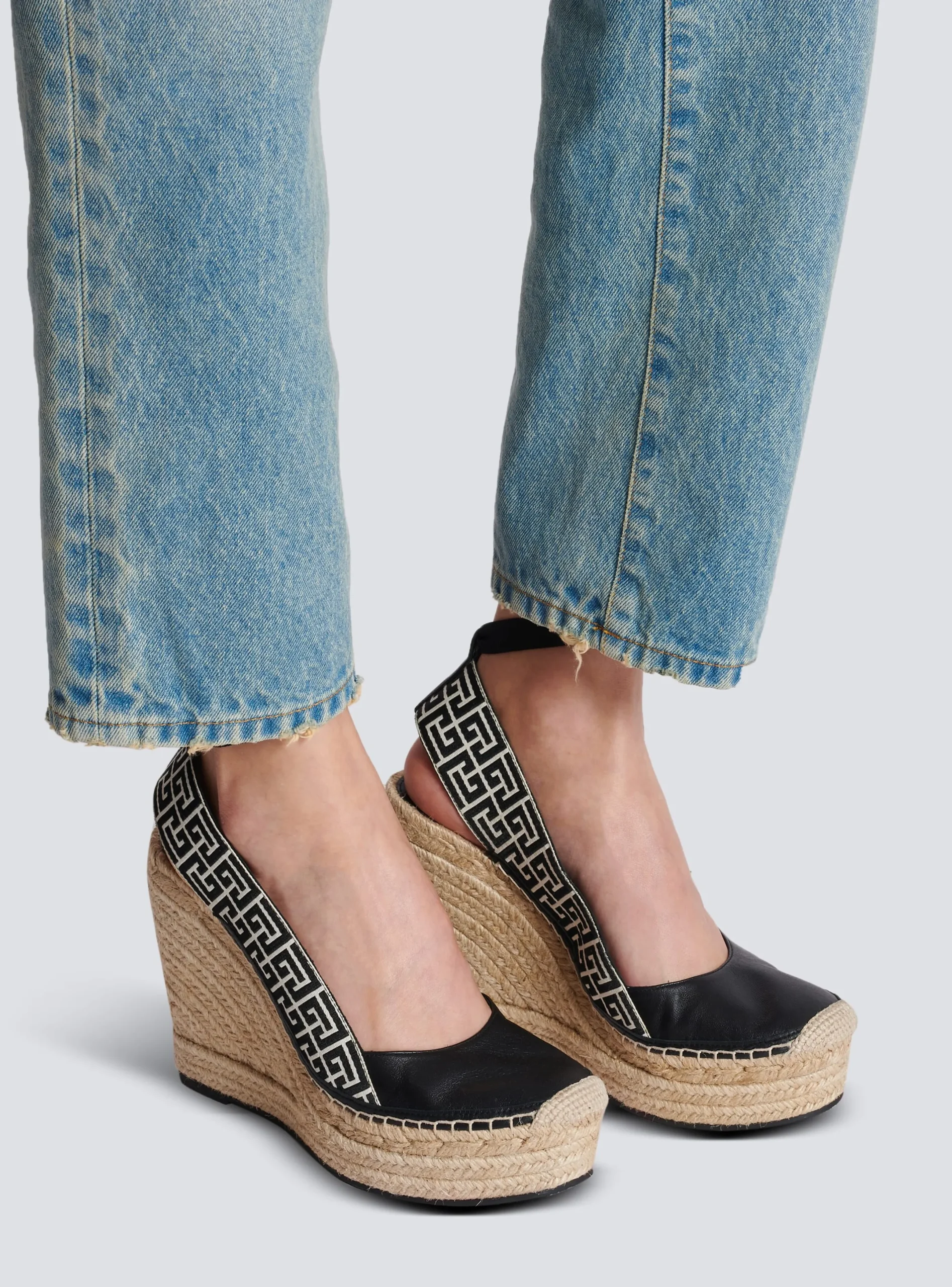 Best Alex Monogram Jacquard And Leather Espadrilles Women High Heels & Pumps