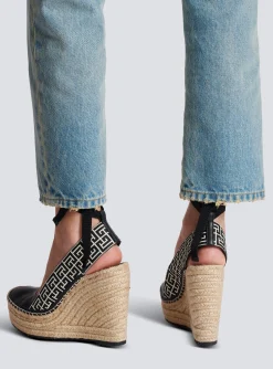 Best Alex Monogram Jacquard And Leather Espadrilles Women High Heels & Pumps