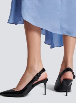 Cheap Alma Patent Leather Slingbacks Women High Heels & Pumps