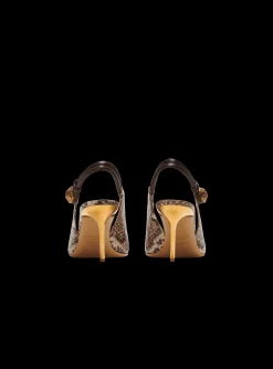 Shop Alma Snakeskin-effect Leather Slingbacks Women High Heels & Pumps