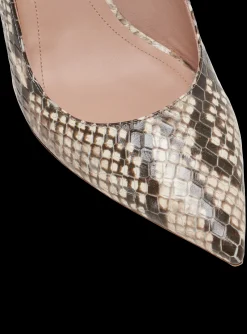 Shop Alma Snakeskin-effect Leather Slingbacks Women High Heels & Pumps