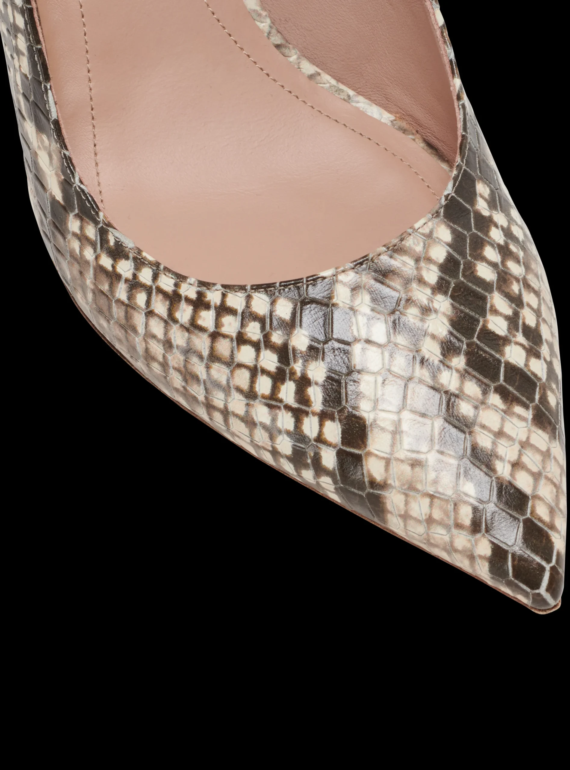 Shop Alma Snakeskin-effect Leather Slingbacks Women High Heels & Pumps