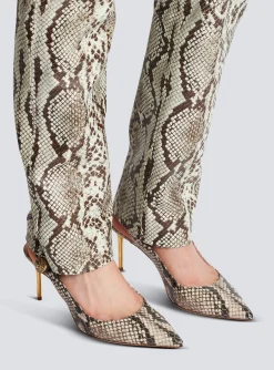 Shop Alma Snakeskin-effect Leather Slingbacks Women High Heels & Pumps
