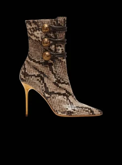 Clearance Alma Snakeskin-effect Leather Ankle Boots Women Boots