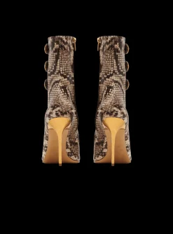 Clearance Alma Snakeskin-effect Leather Ankle Boots Women Boots