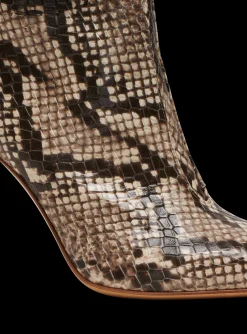 Clearance Alma Snakeskin-effect Leather Ankle Boots Women Boots