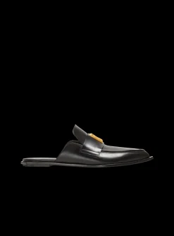 Cheap Ana Leather Mules Women Flat Shoes