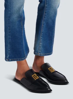 Cheap Ana Leather Mules Women Flat Shoes