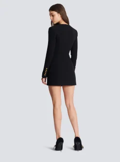 Shop Asymmetric Crepe Buttoned Dress Women Dresses