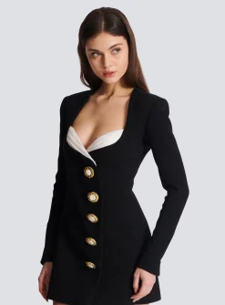 Shop Asymmetric Crepe Buttoned Dress Women Dresses