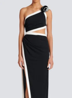 Outlet Asymmetric Dress With Rose Detail Women Dresses
