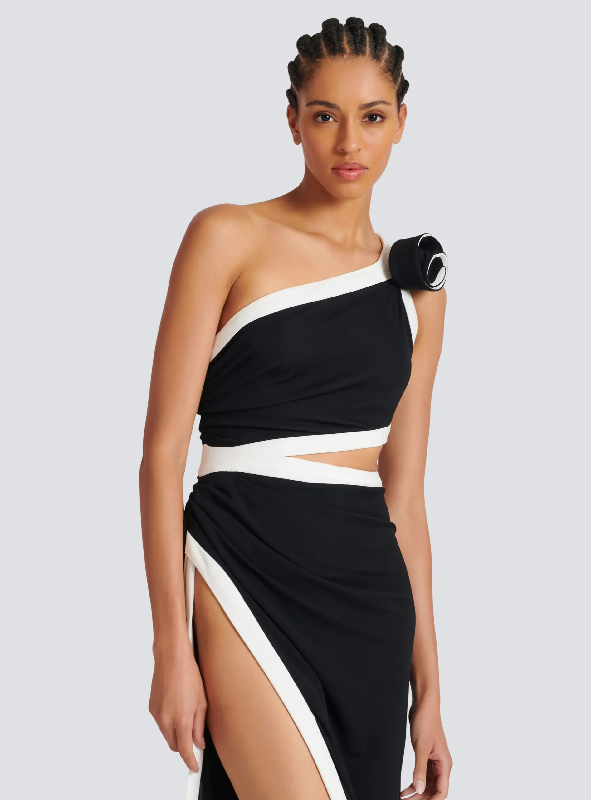 Outlet Asymmetric Dress With Rose Detail Women Dresses
