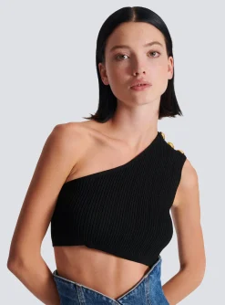 Flash Sale Asymmetric Knit Top With Buttons Women Knitwear|Tops And Shirts