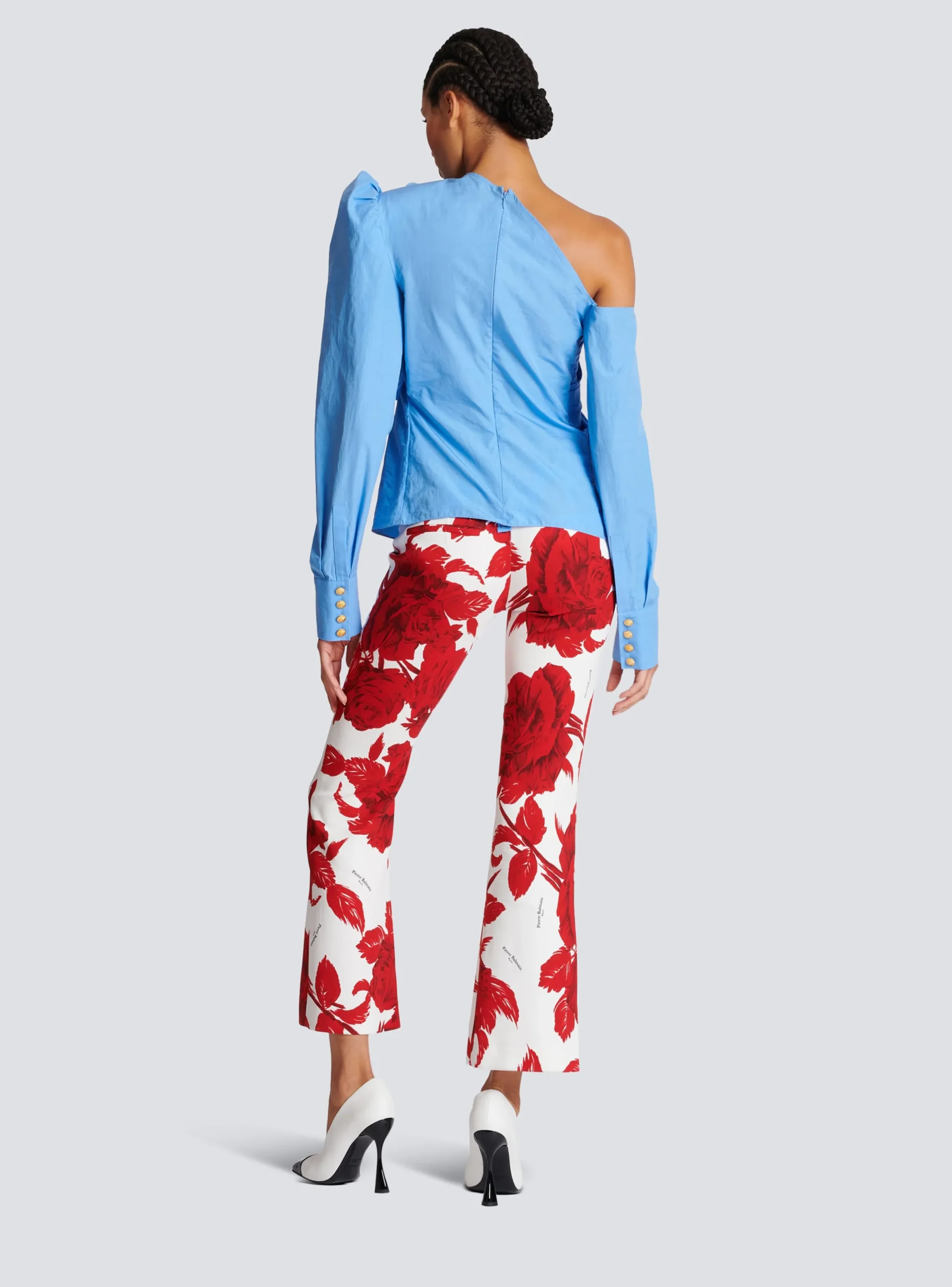 Cheap Asymmetric Poplin Shirt With Rose Women Tops And Shirts