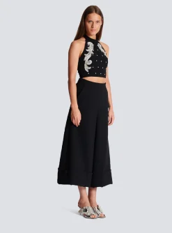 Store Backless Baroque Embroidered Top Women Tops And Shirts