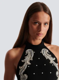 Store Backless Baroque Embroidered Top Women Tops And Shirts