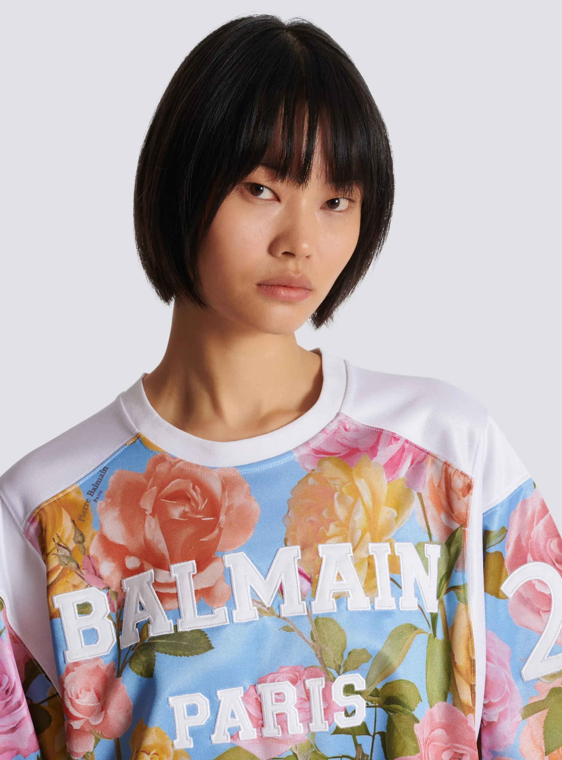 Discount Baseball T-shirt With Pastel Roses Print Women T-Shirts