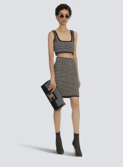 Cheap Bicolor Jacquard Knit Skirt Women Skirts