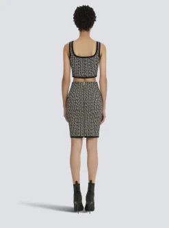 Cheap Bicolor Jacquard Knit Skirt Women Skirts