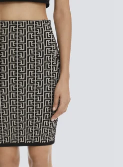 Cheap Bicolor Jacquard Knit Skirt Women Skirts