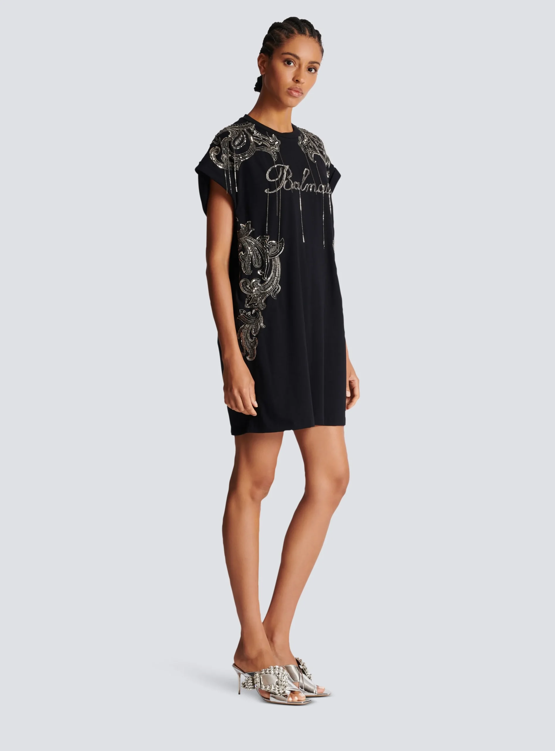 Flash Sale Signature Chain Embroidered T-shirt Dress Women Dresses
