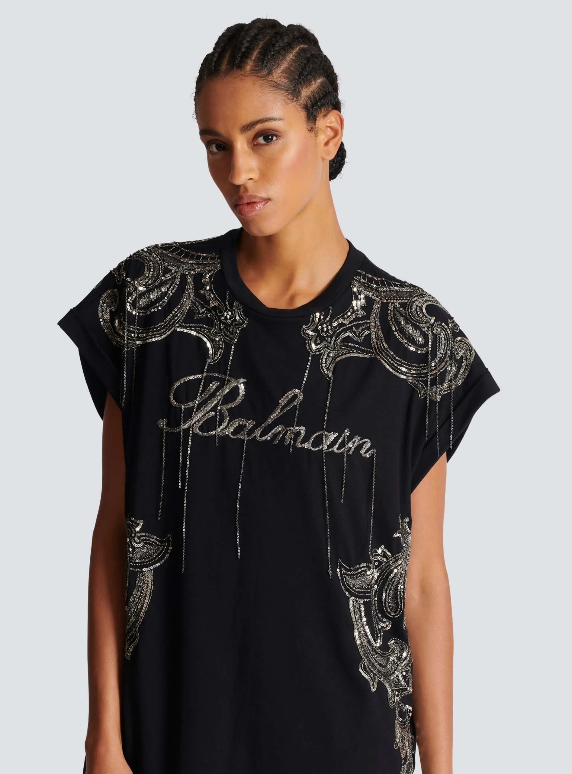 Flash Sale Signature Chain Embroidered T-shirt Dress Women Dresses