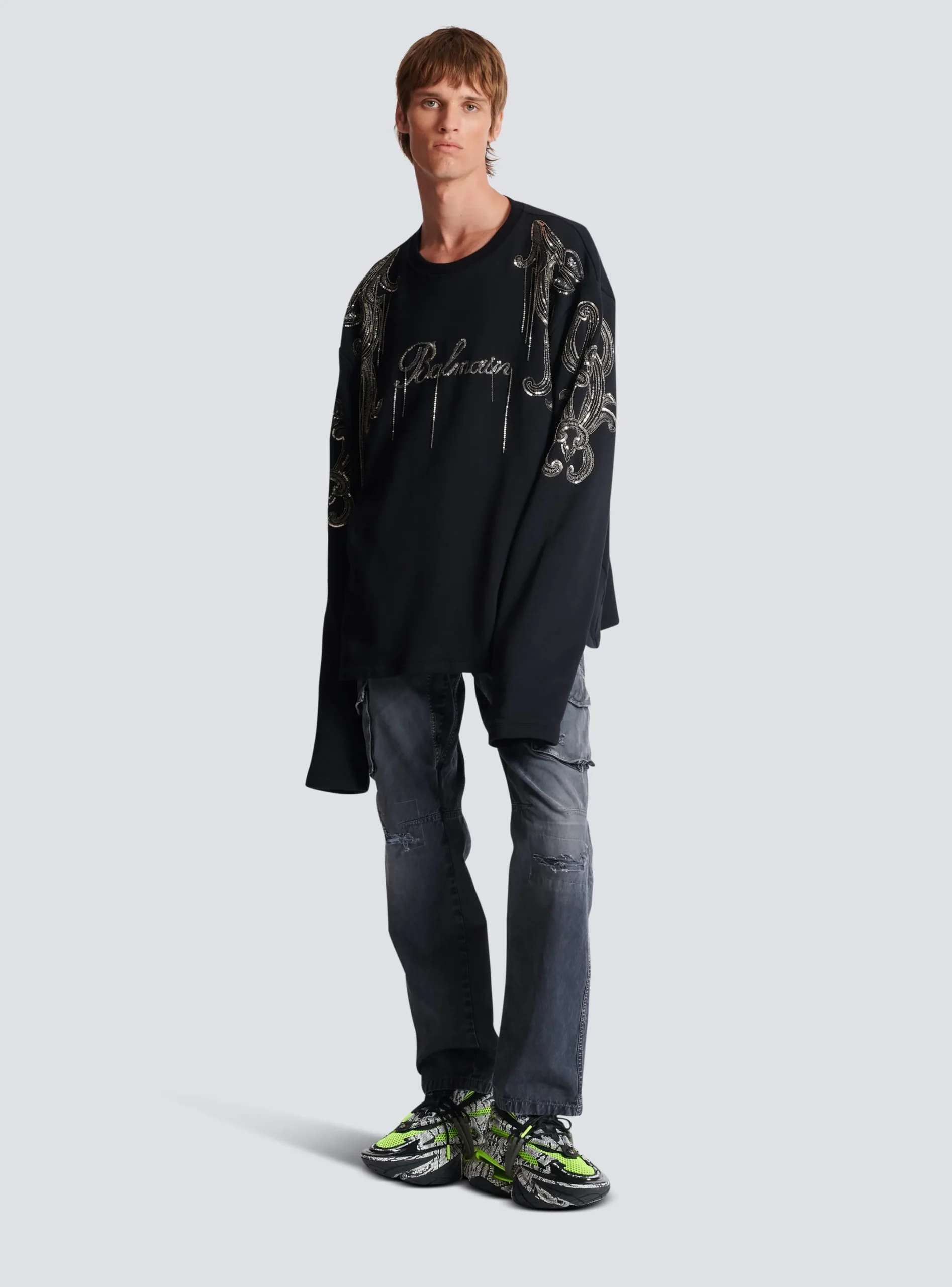 Fashion Signature Chain Embroidered Sweater Sweatshirts