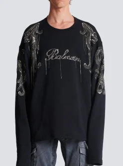 Fashion Signature Chain Embroidered Sweater Sweatshirts