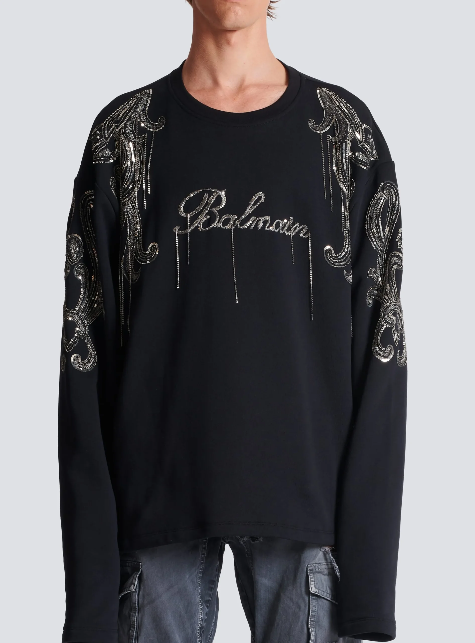 Fashion Signature Chain Embroidered Sweater Sweatshirts