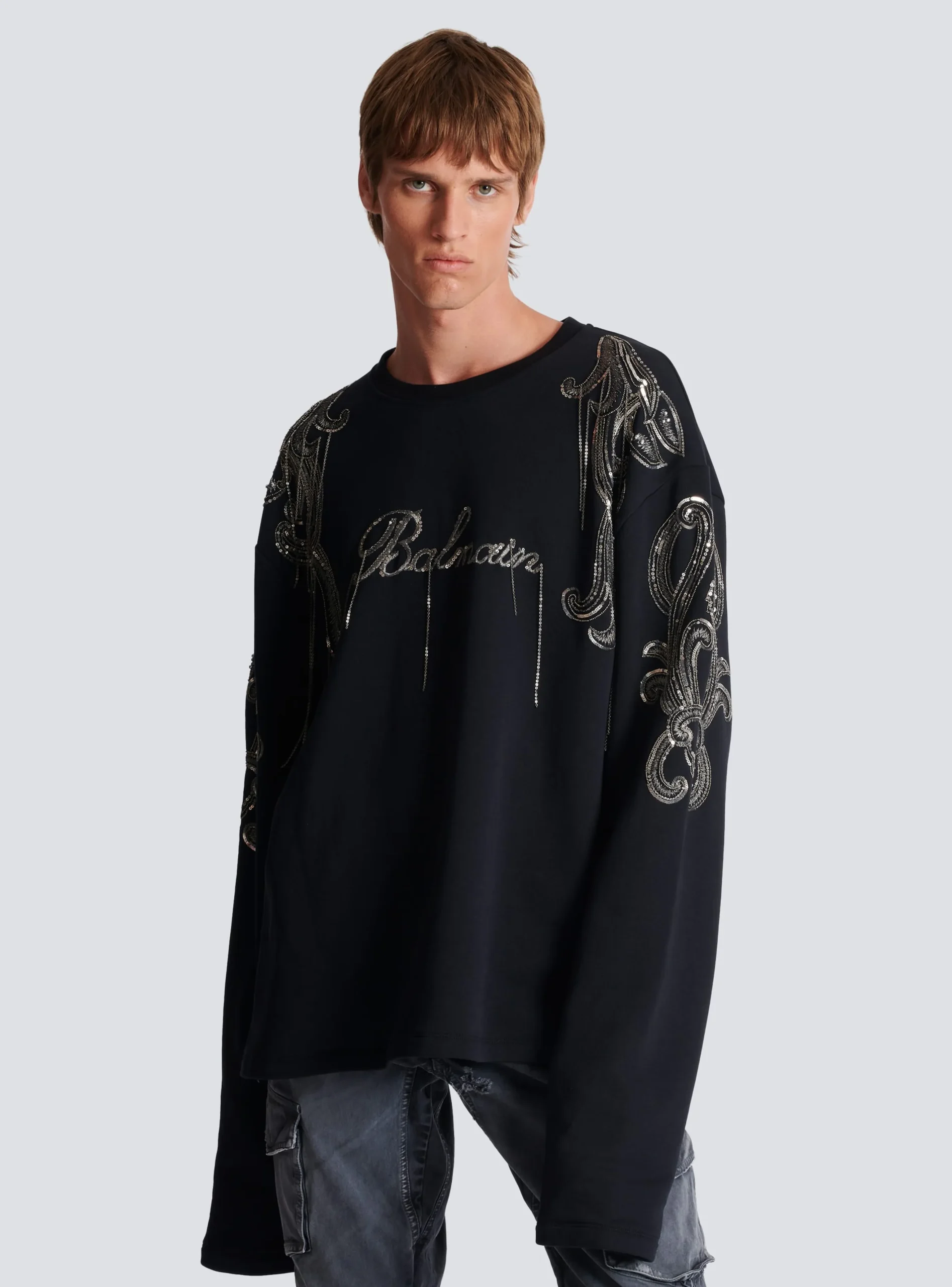 Fashion Signature Chain Embroidered Sweater Sweatshirts