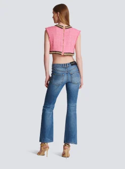 Store Signature Tweed And Chain Top Women Tops And Shirts