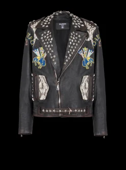 Clearance Western Leather Biker Jacket Outerwear