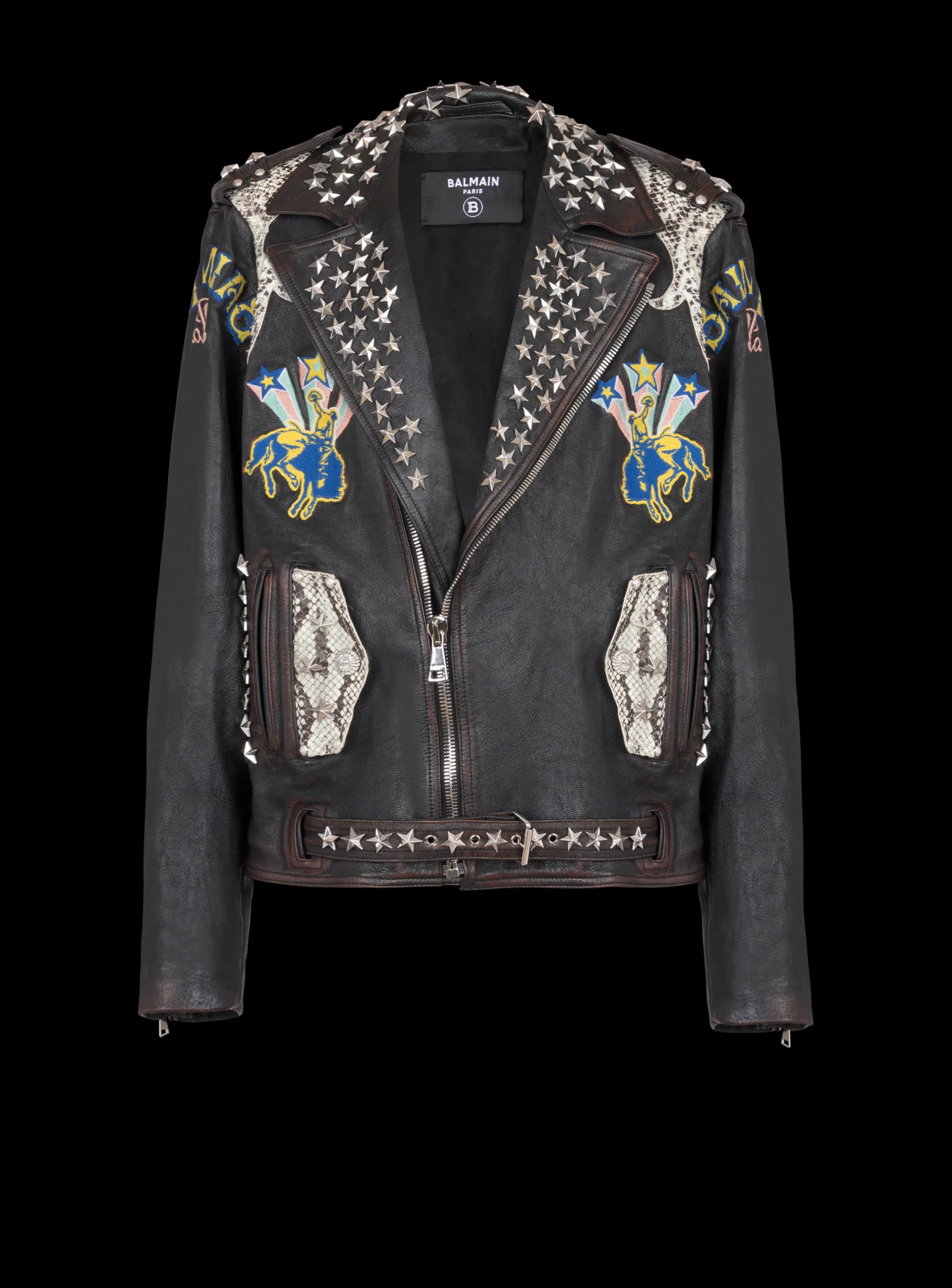 Clearance Western Leather Biker Jacket Outerwear