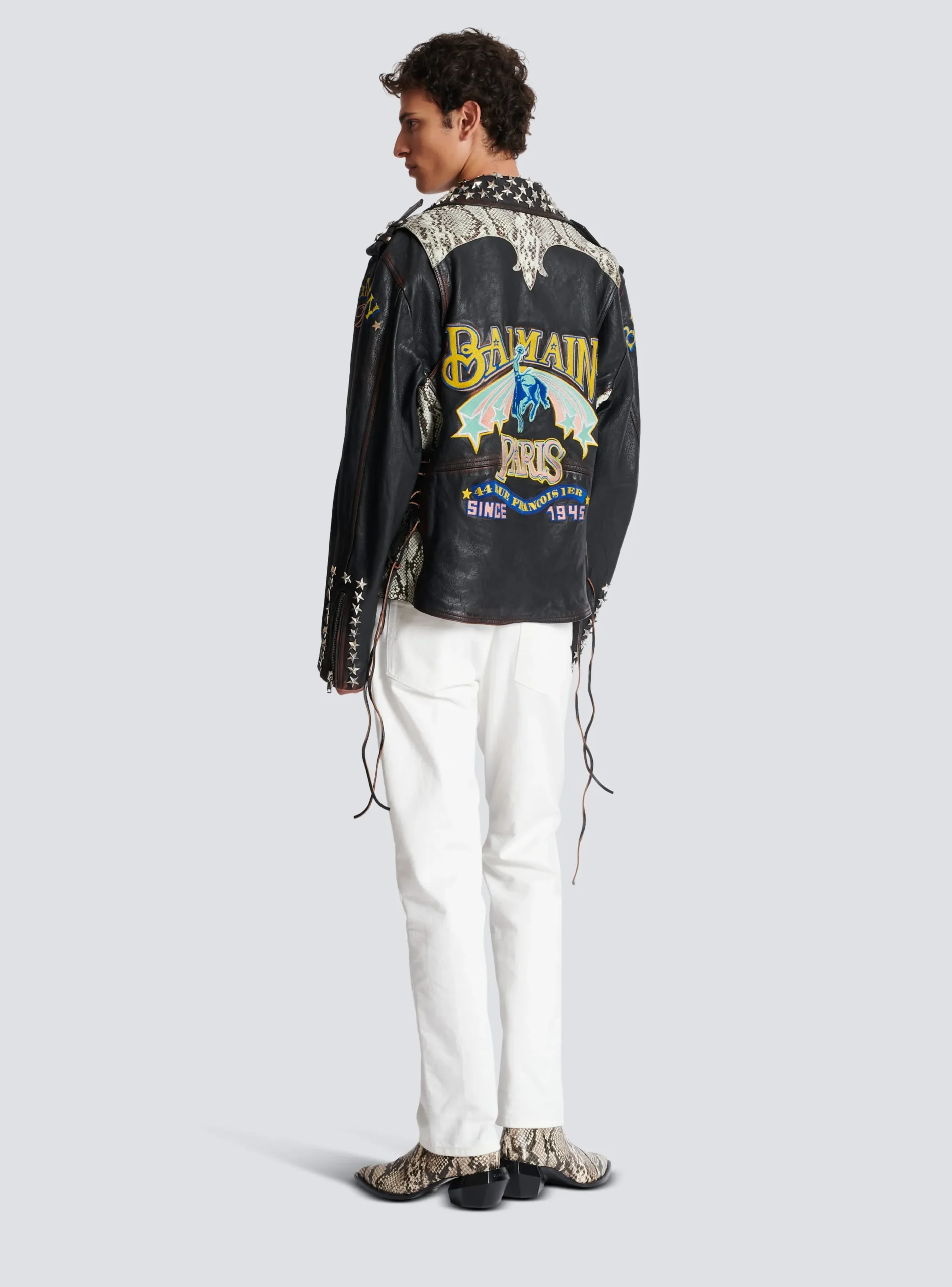 Clearance Western Leather Biker Jacket Outerwear