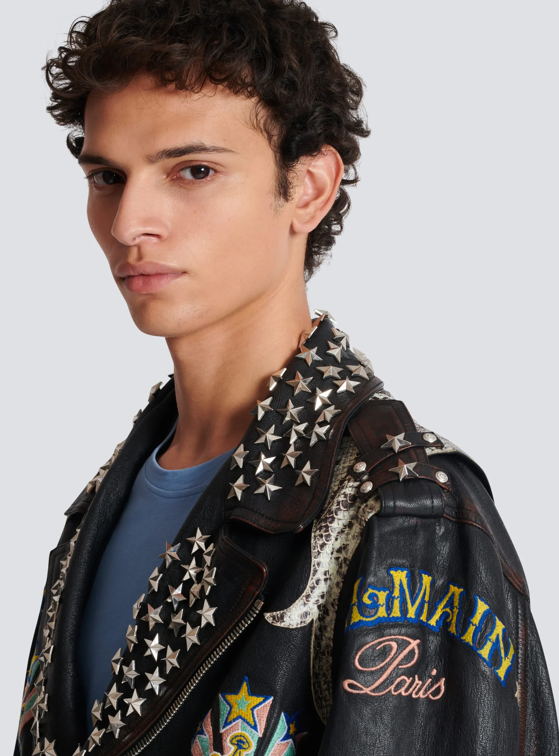 Clearance Western Leather Biker Jacket Outerwear
