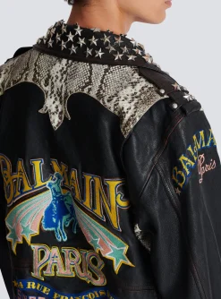 Clearance Western Leather Biker Jacket Outerwear