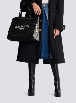 Clearance B-Army 42 Monogrammed Canvas And Smooth Leather Tote Bag Women Tote Bags|Shoulder Bags