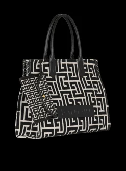 Best B-Army 42 Monogrammed Jacquard And Leather Tote Bag Women Tote Bags|Shoulder Bags