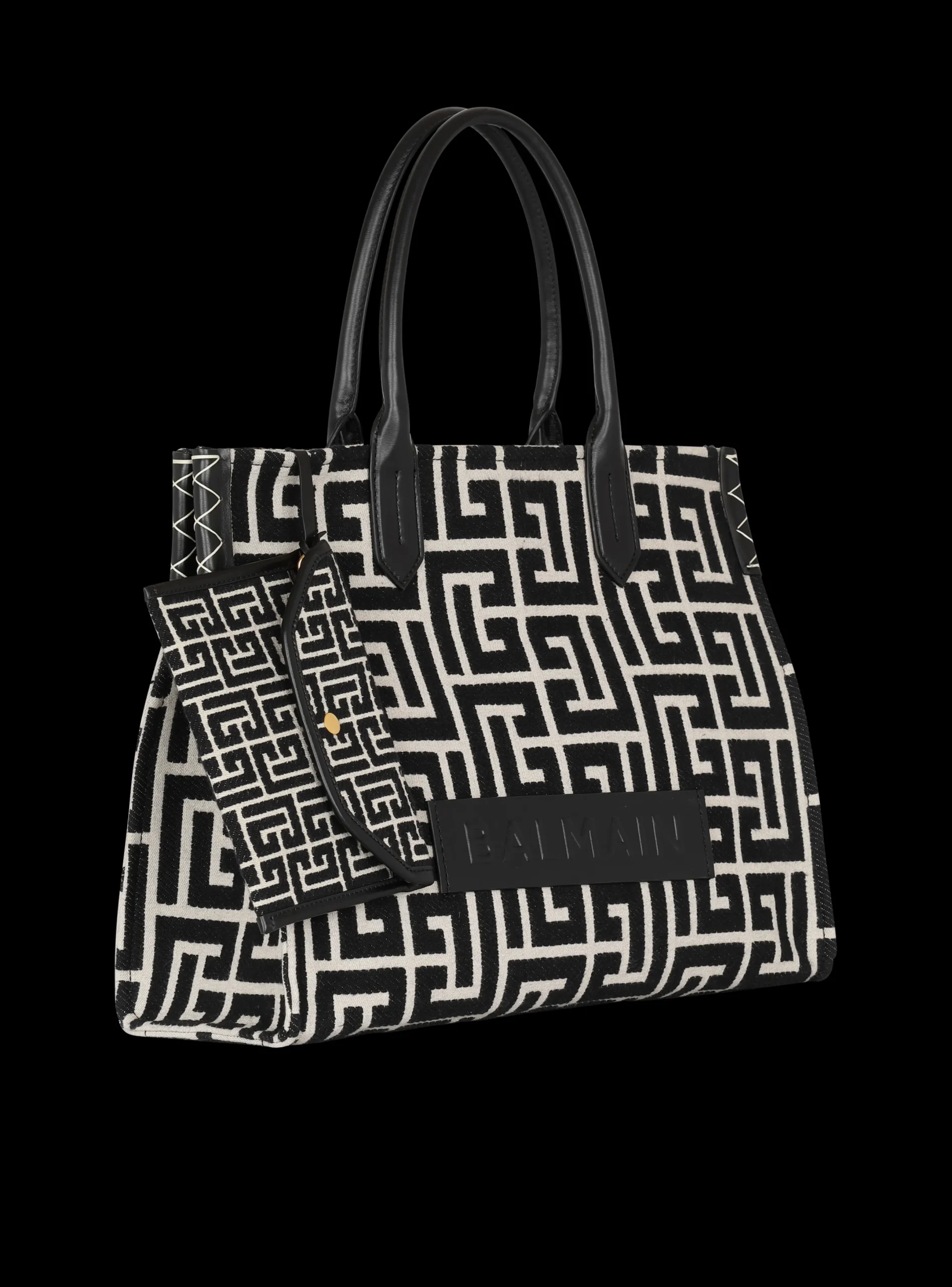 Best B-Army 42 Monogrammed Jacquard And Leather Tote Bag Women Tote Bags|Shoulder Bags