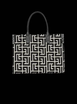 Best B-Army 42 Monogrammed Jacquard And Leather Tote Bag Women Tote Bags|Shoulder Bags