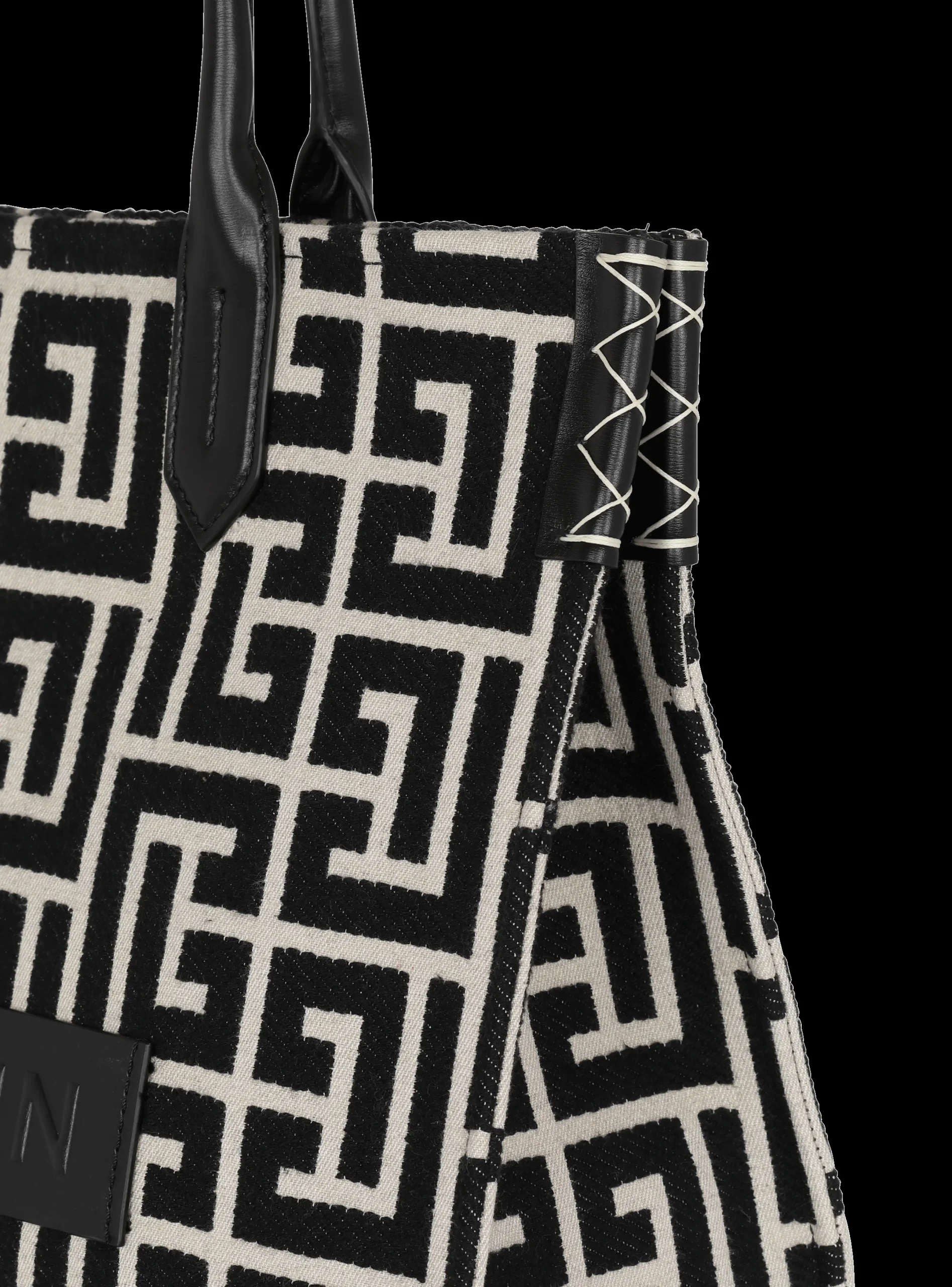 Best B-Army 42 Monogrammed Jacquard And Leather Tote Bag Women Tote Bags|Shoulder Bags