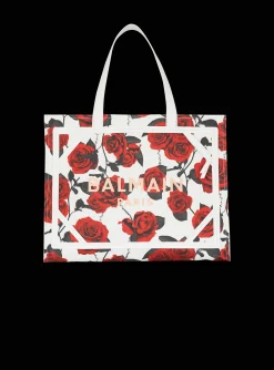 Flash Sale B-Army Medium Canvas Tote Bag With A Roses Print Women Shoulder Bags|B-Army Bags