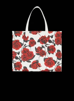 Flash Sale B-Army Medium Canvas Tote Bag With A Roses Print Women Shoulder Bags|B-Army Bags