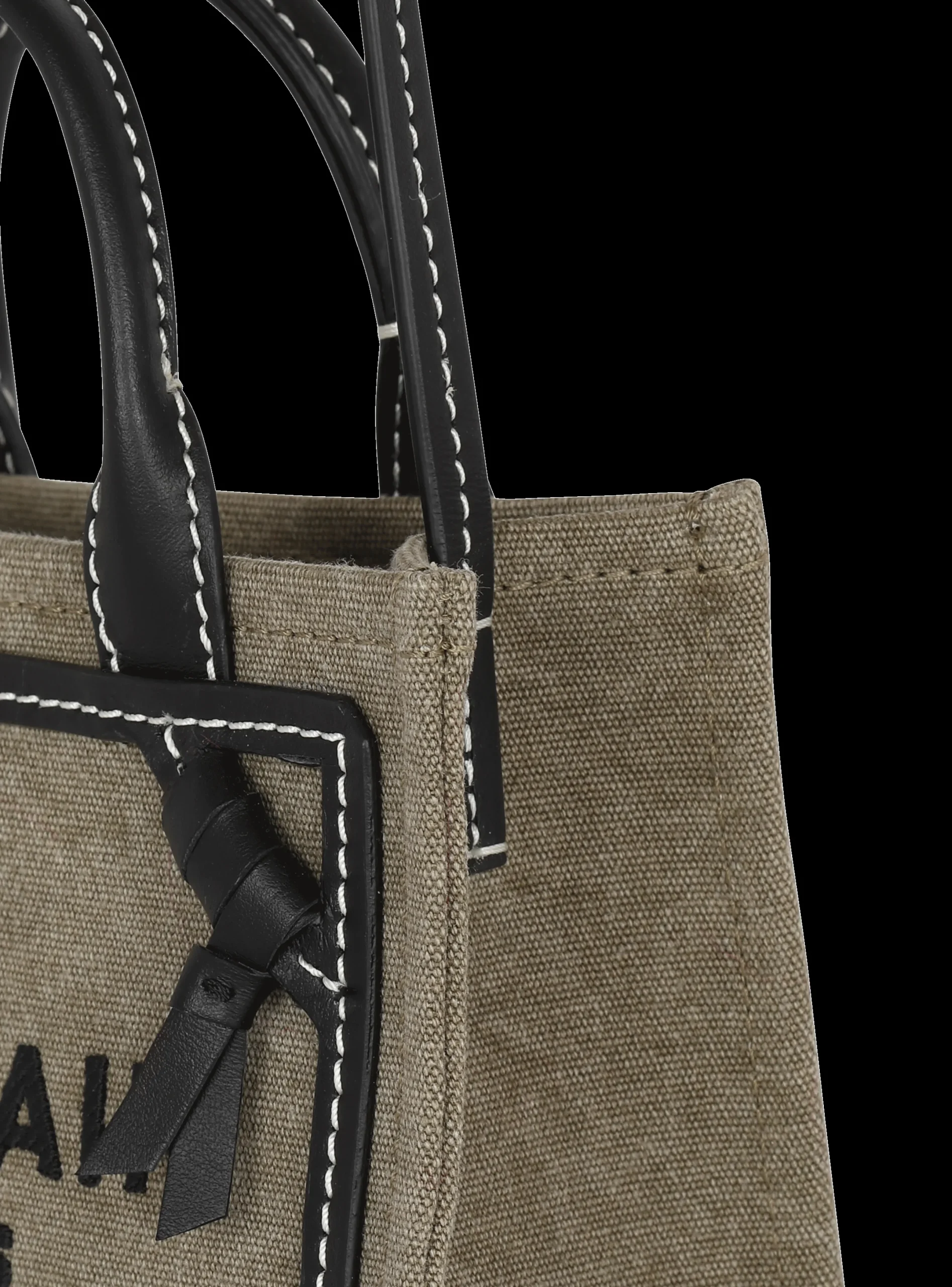 Online B-Army Mini Canvas Shopping Bag With Leather Inserts Women Mini Bags|Shoulder Bags