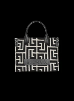 Best B-Army Monogrammed Jacquard And Leather Tote Bag Women Tote Bags|Shoulder Bags
