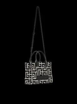 Best B-Army Monogrammed Jacquard And Leather Tote Bag Women Tote Bags|Shoulder Bags
