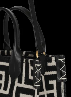 Best B-Army Monogrammed Jacquard And Leather Tote Bag Women Tote Bags|Shoulder Bags