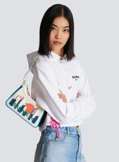 Cheap B-Army Shoulder Bag In Calfskin And Printed Postcard Canvas Women Shoulder Bags|B-Army Bags